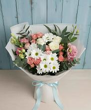 Букет цветов из:  Розы, Лизиантусы и Хризантемы в Тимошкино