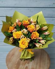 Букет цветов из:  Альстромерии и Розы в Тимошкино