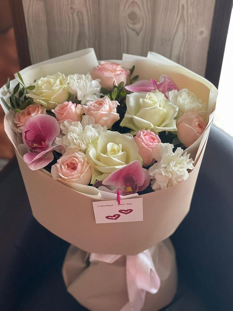 Букет цветов из: Орхидеи, Розы и Гвоздики в Тимошкино