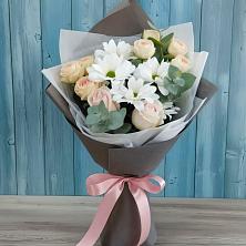 Букет цветов из:  Хризантемы и Розы в Тимошкино