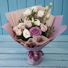 Букет цветов из:  Розы и Лизиантусы в Тимошкино