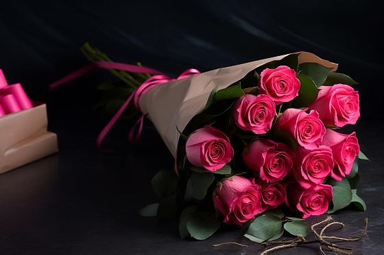 Букет 11 роз Пинк в Тимошкино