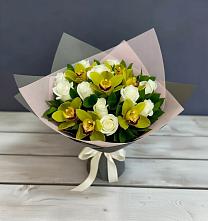 Букет цветов из:  Орхидеи и Розы в Тимошкино