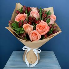 Букет цветов из:  Розы и Альстромерии в Тимошкино