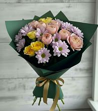 Букет цветов из:  Хризантемы и Розы в Тимошкино
