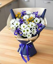 Букет цветов из:  Розы, Ирисы и Хризантемы в Тимошкино
