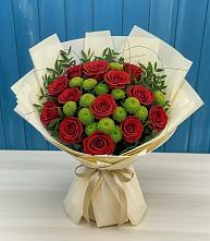 Букет цветов из:  Розы и Хризантемы в Тимошкино