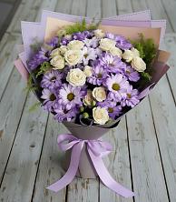 Букет цветов из:  Хризантемы и Розы в Тимошкино