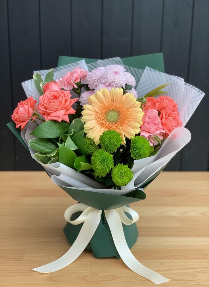 Букет цветов из: Гвоздики, Розы, Герберы и Хризантемы в Тимошкино
