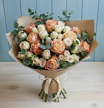 Букет цветов из:  Альстромерии и Розы в Тимошкино